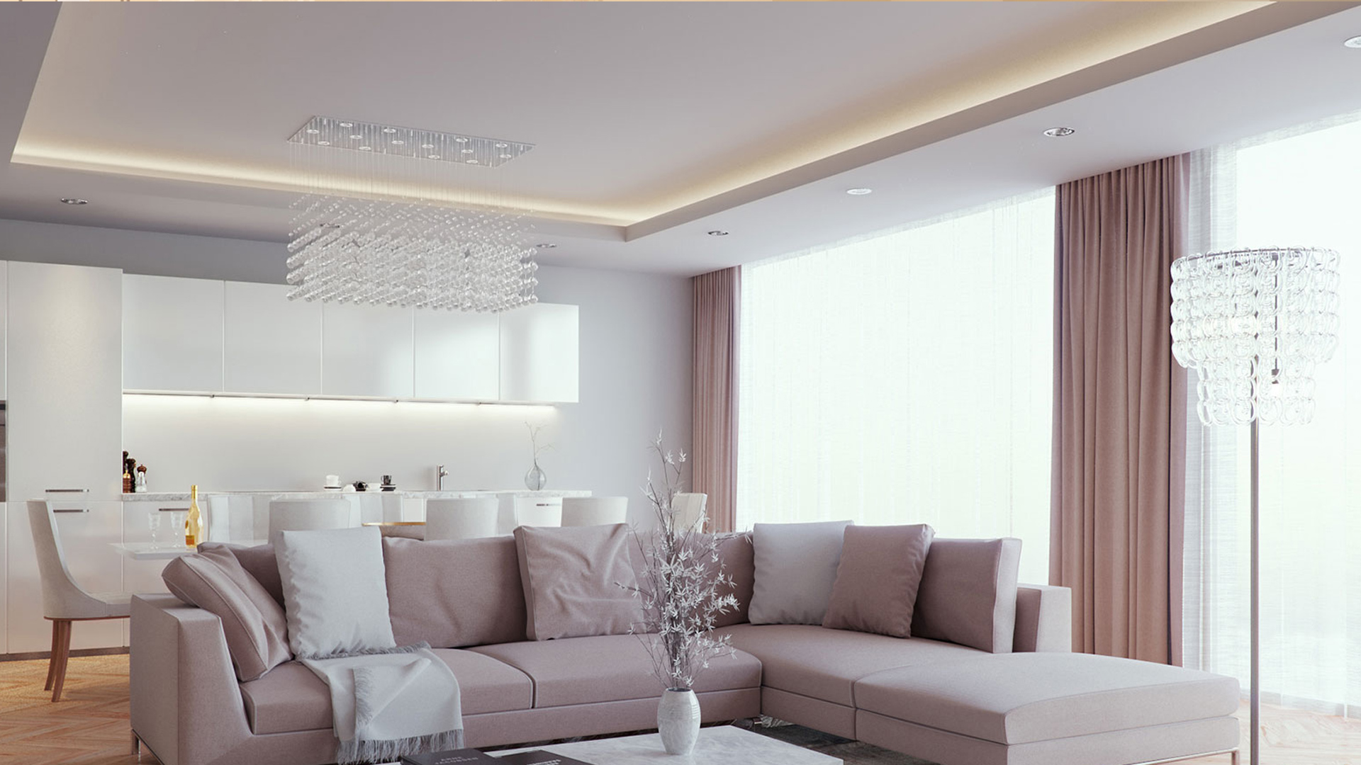 Натяжные потолки в Квартире 80 кв.м